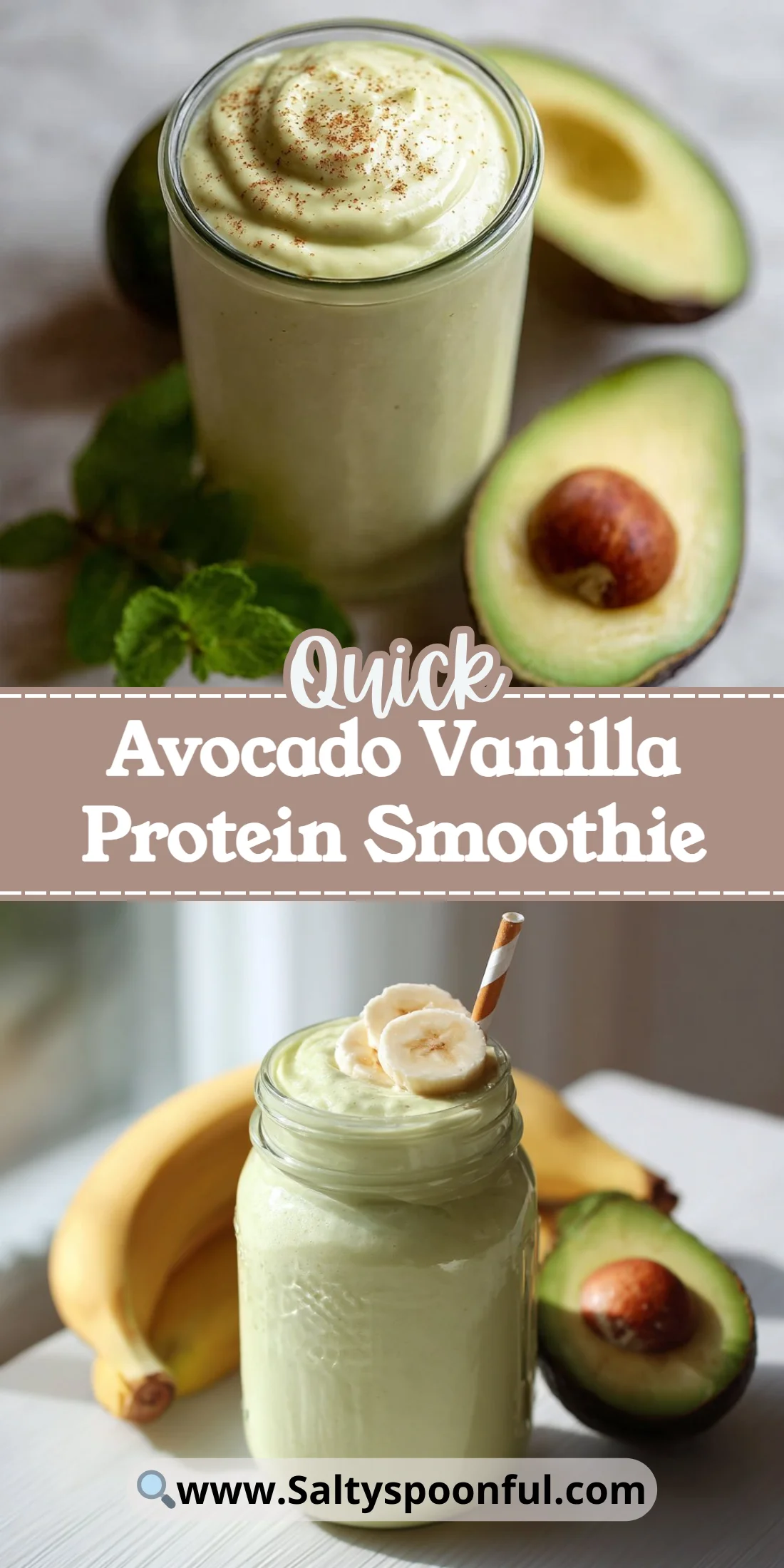 Avocado Vanilla Protein Smoothie