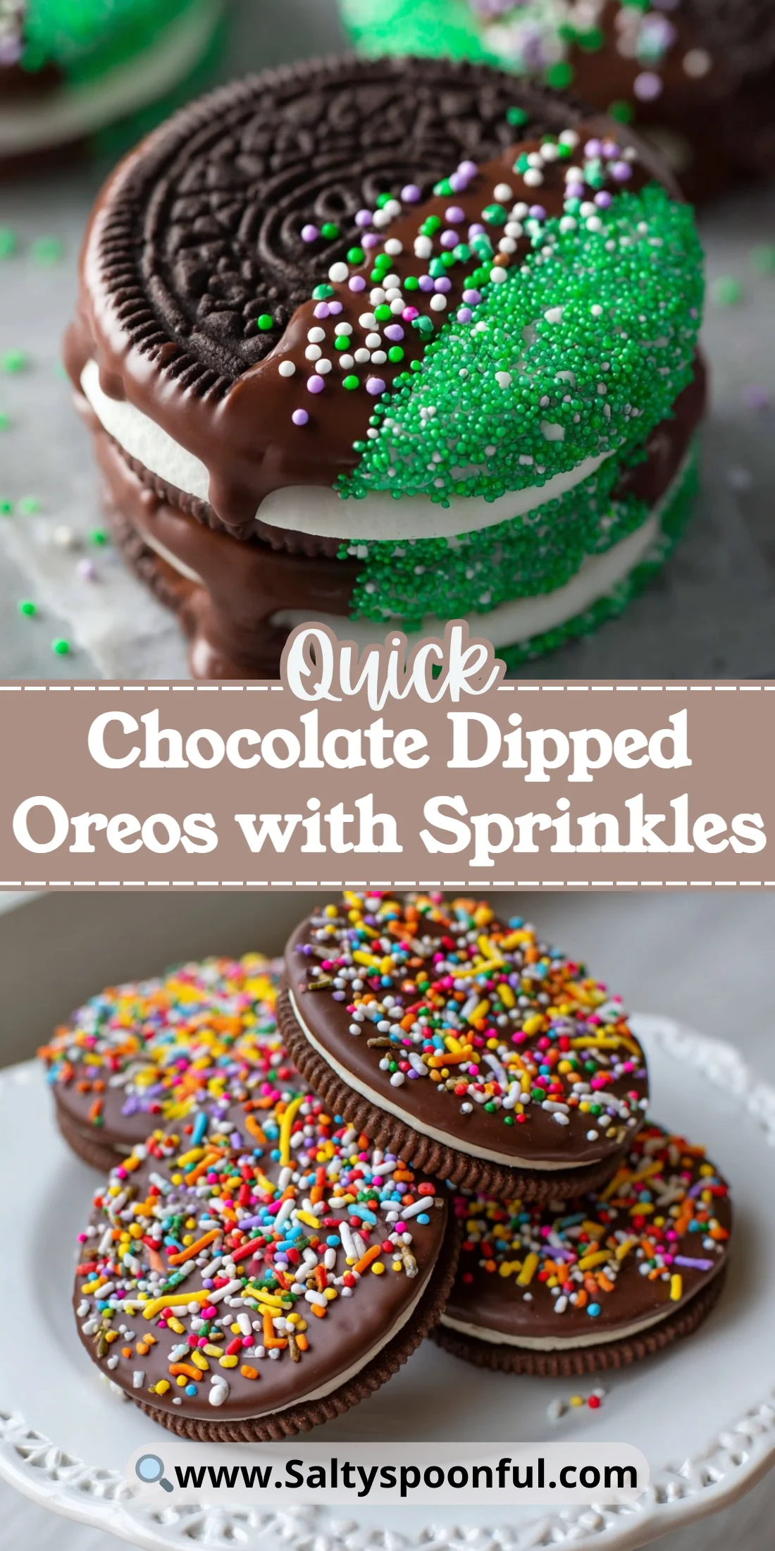 Chocolate Dipped Oreos with Sprinkles