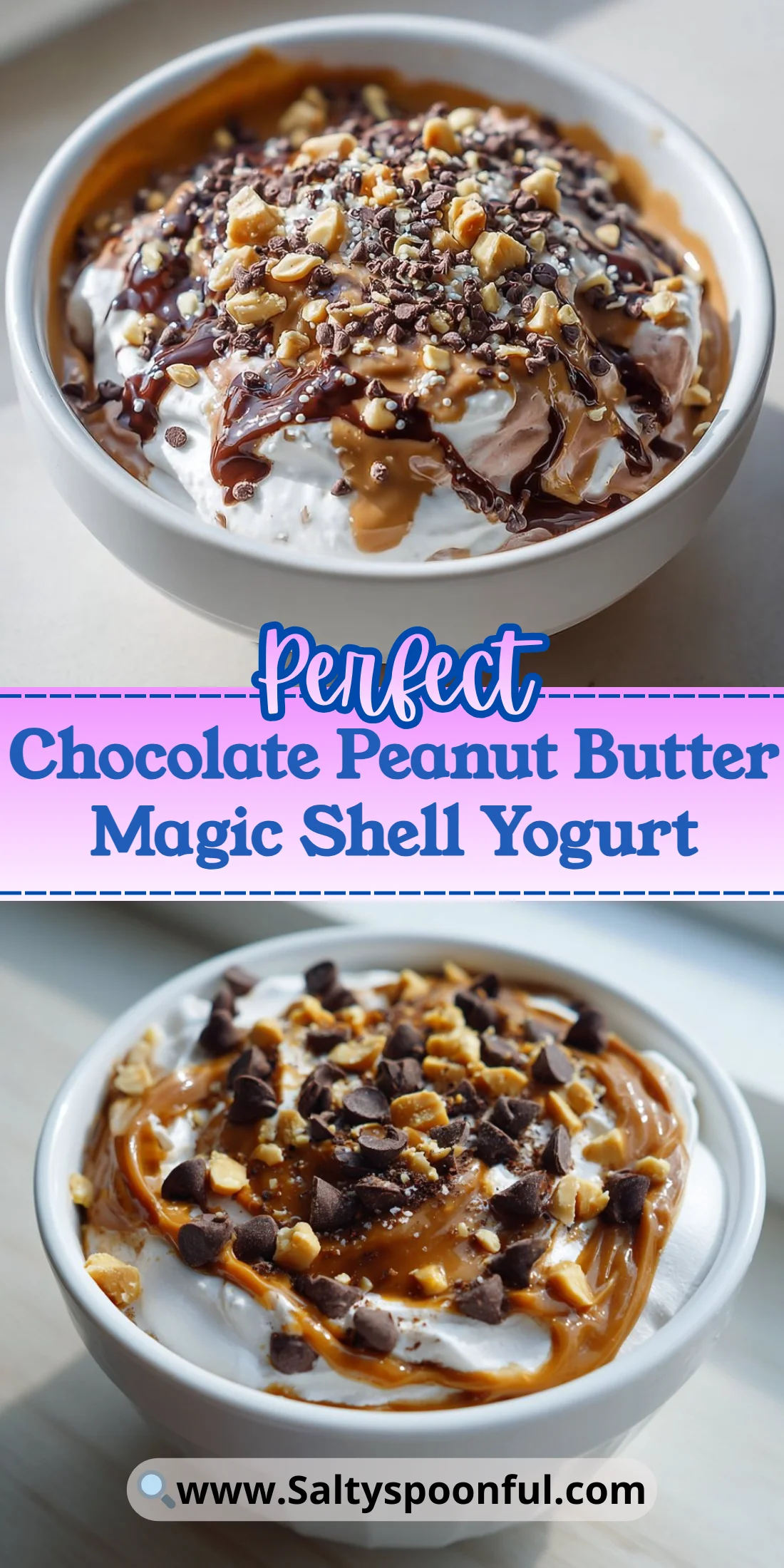 Chocolate Peanut Butter Magic Shell Yogurt