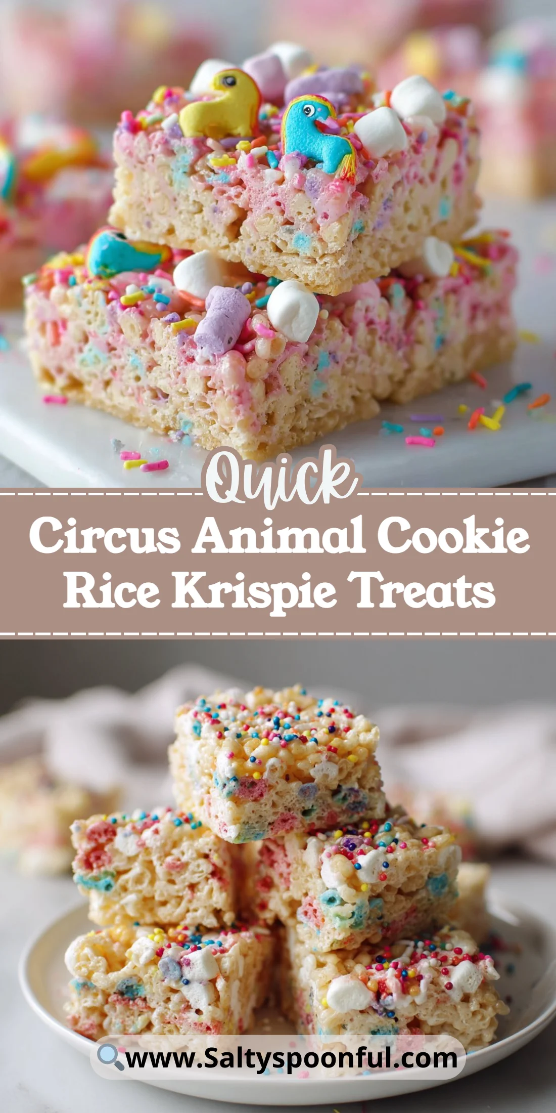 Circus Animal Cookie Rice Krispie Treats