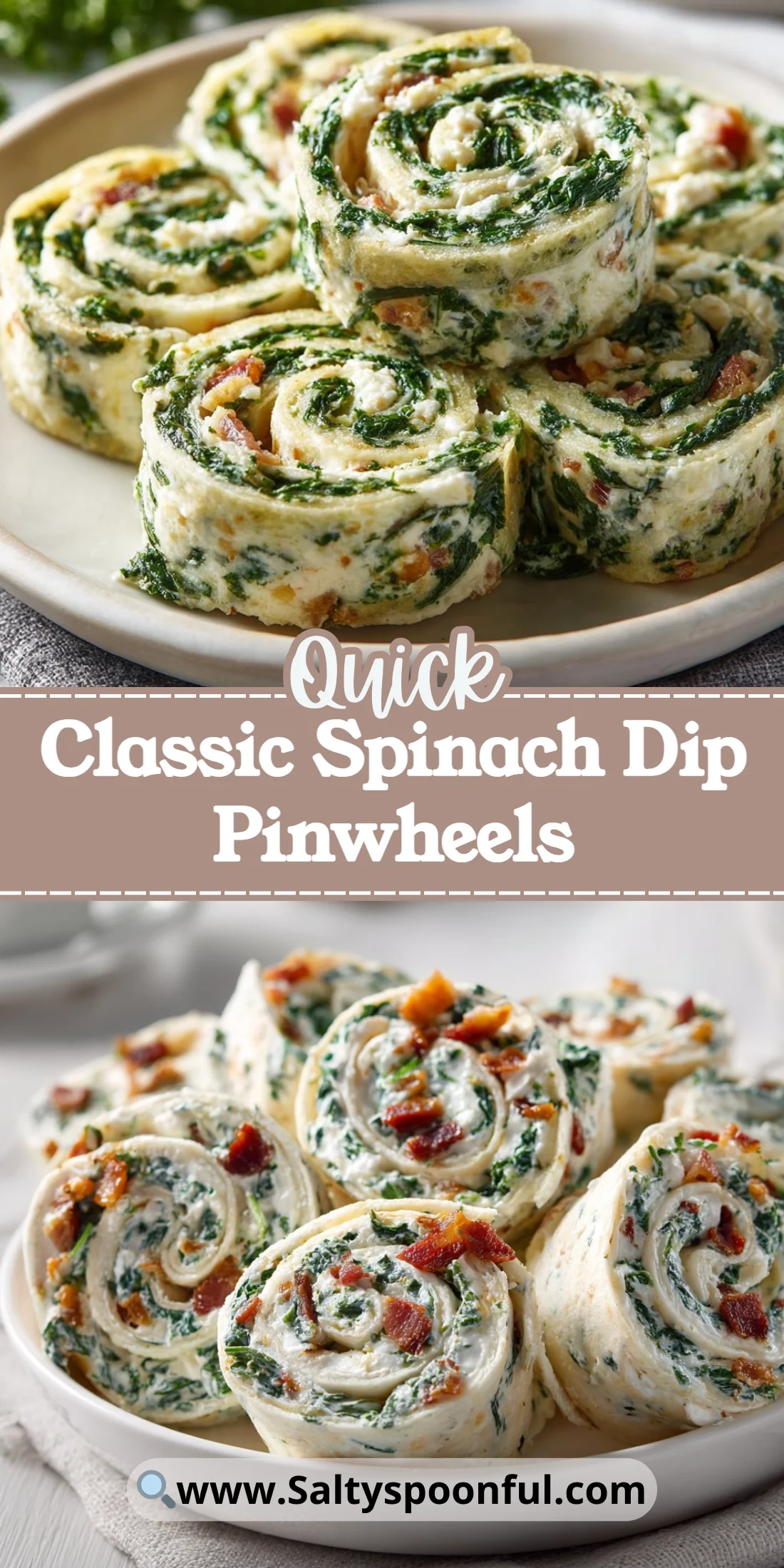 Classic Spinach Dip Pinwheels