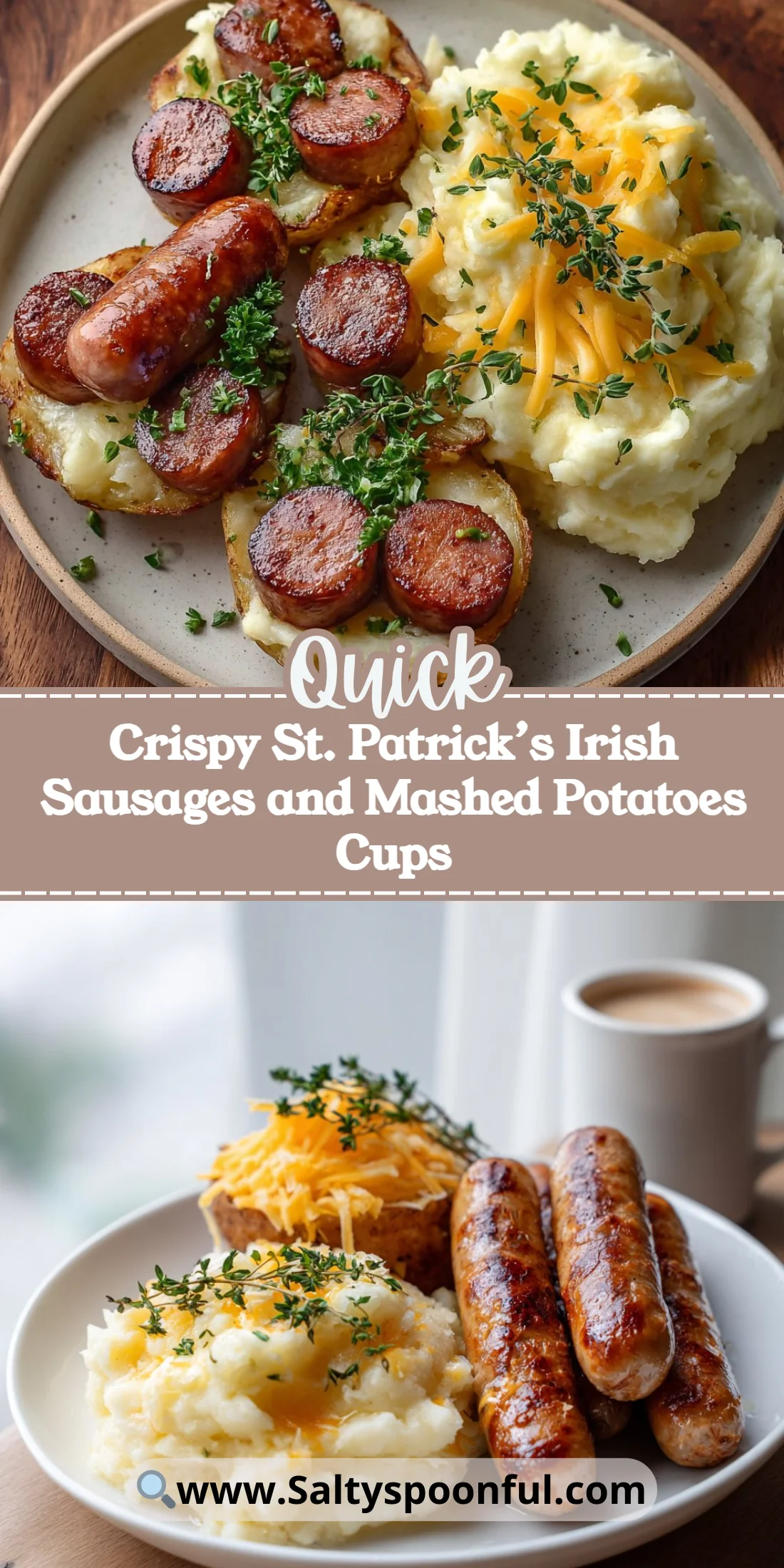 Crispy St. Patrick’s Irish Sausages and Mashed Potatoes Cups