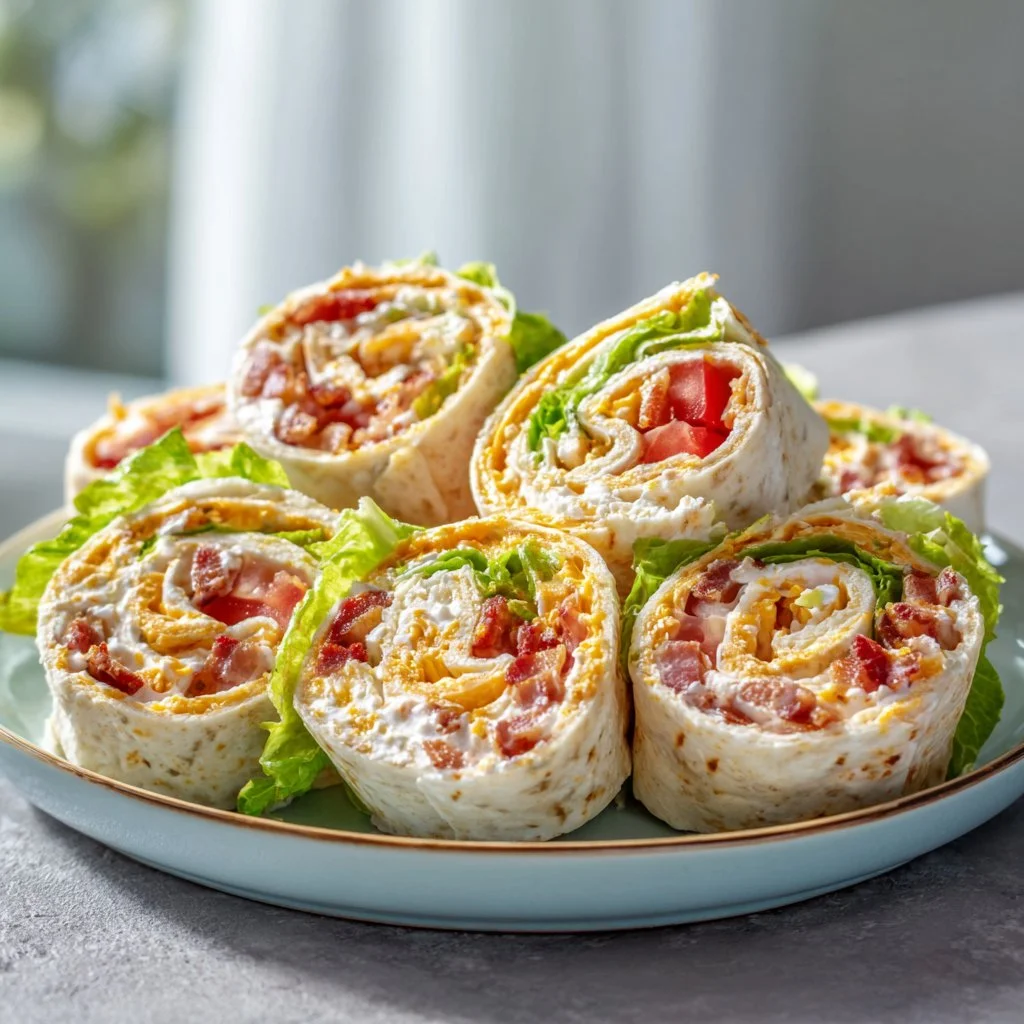 Easy Cheesy Bacon, Lettuce & Tomato Spirals