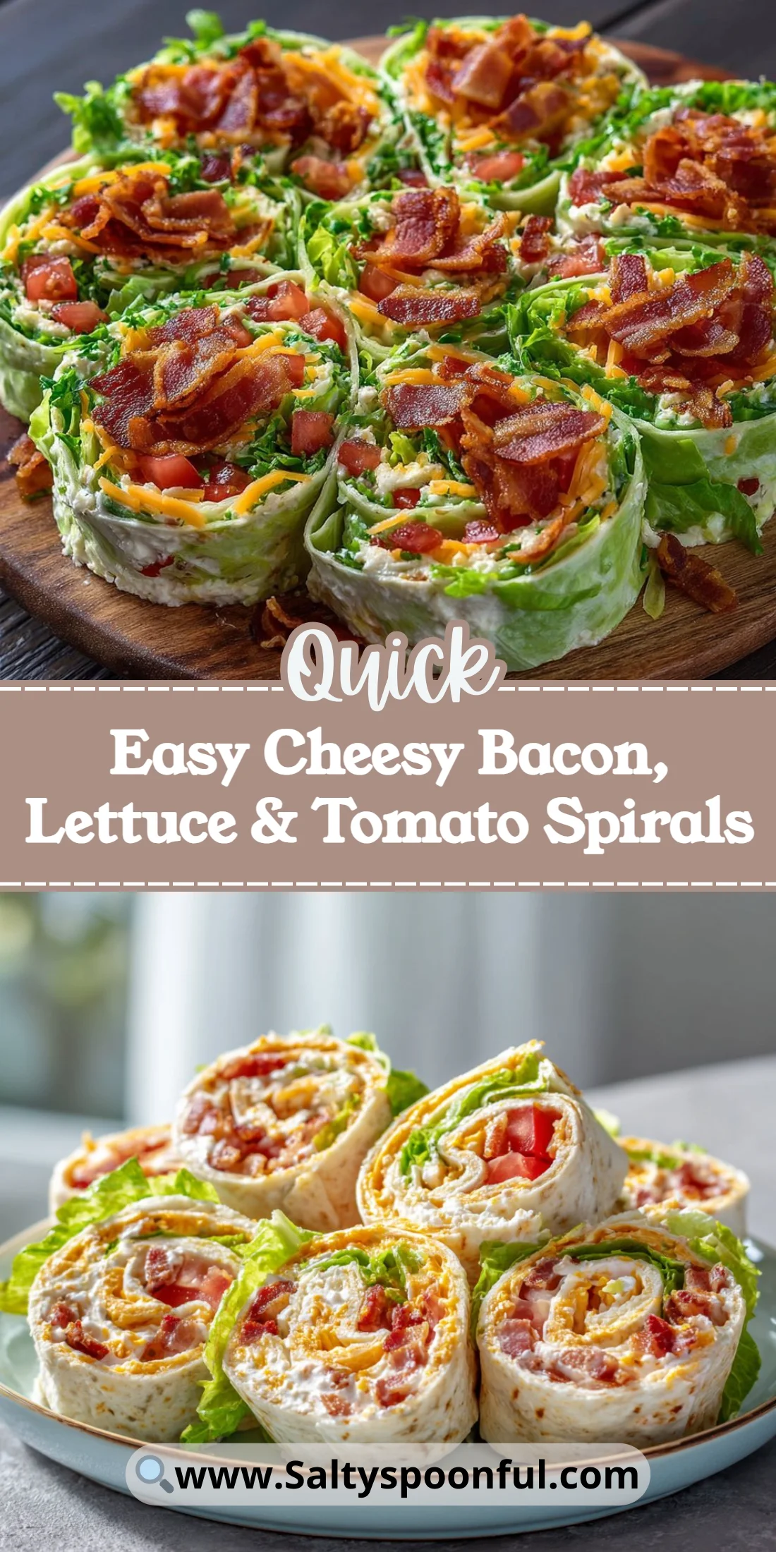 Easy Cheesy Bacon, Lettuce & Tomato Spirals