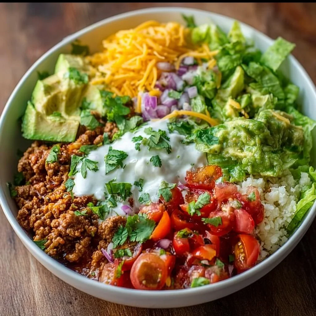 Easy low carb burrito bowl packed with protein for a healthy breakfast