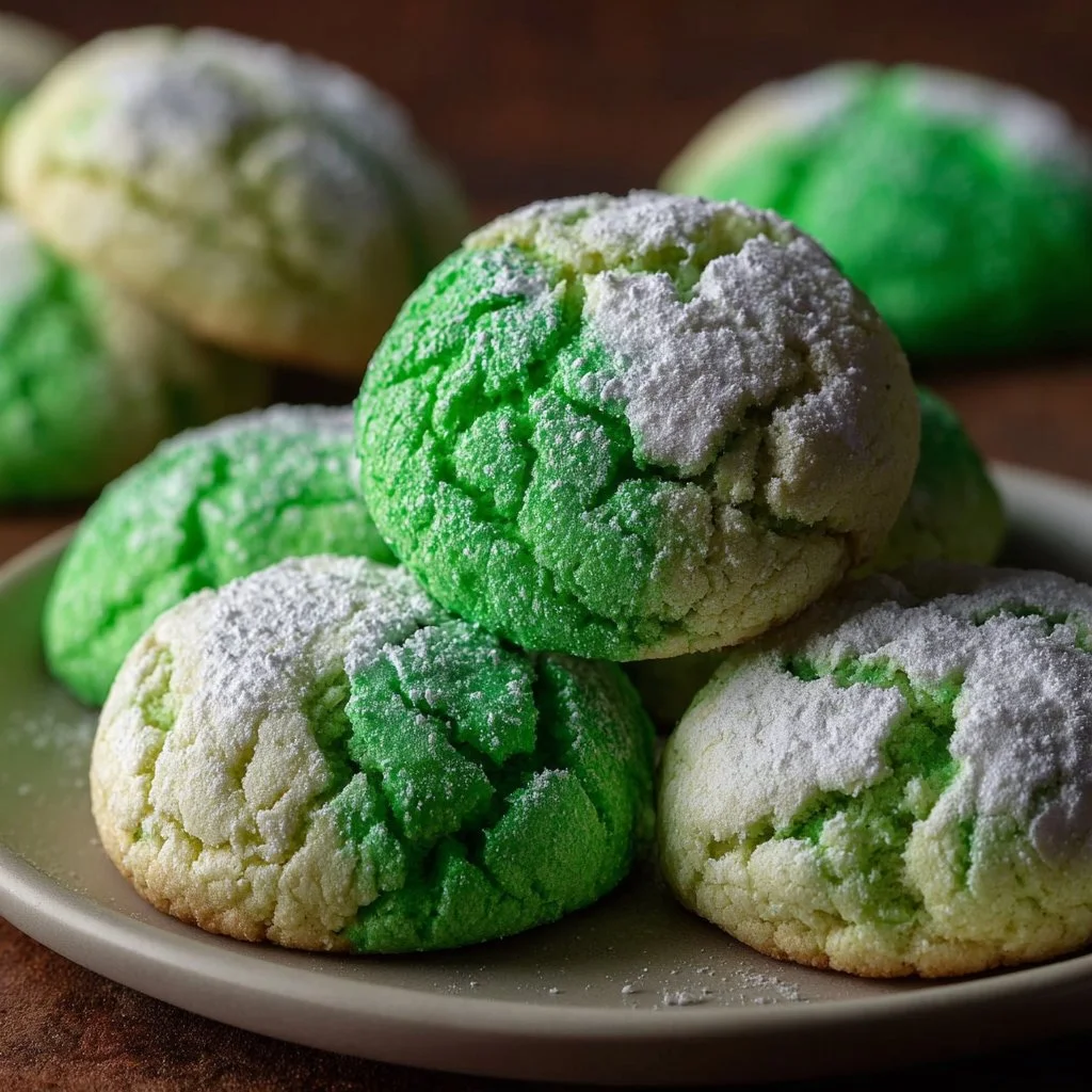 Easy St. Patrick’s Day cookies decorated with green icing and sprinkles