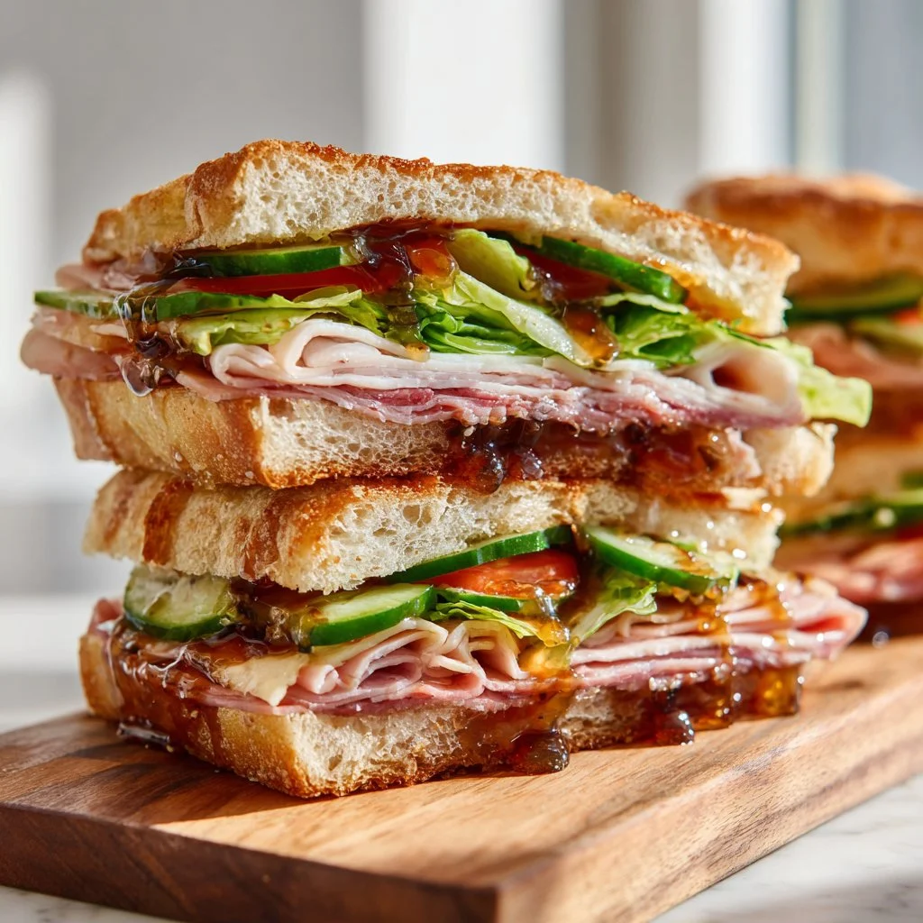 Focaccia Sandwiches with Hot Honey