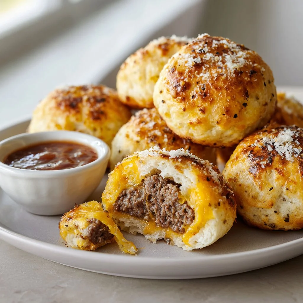 Garlic Parmesan Cheeseburger Bombs