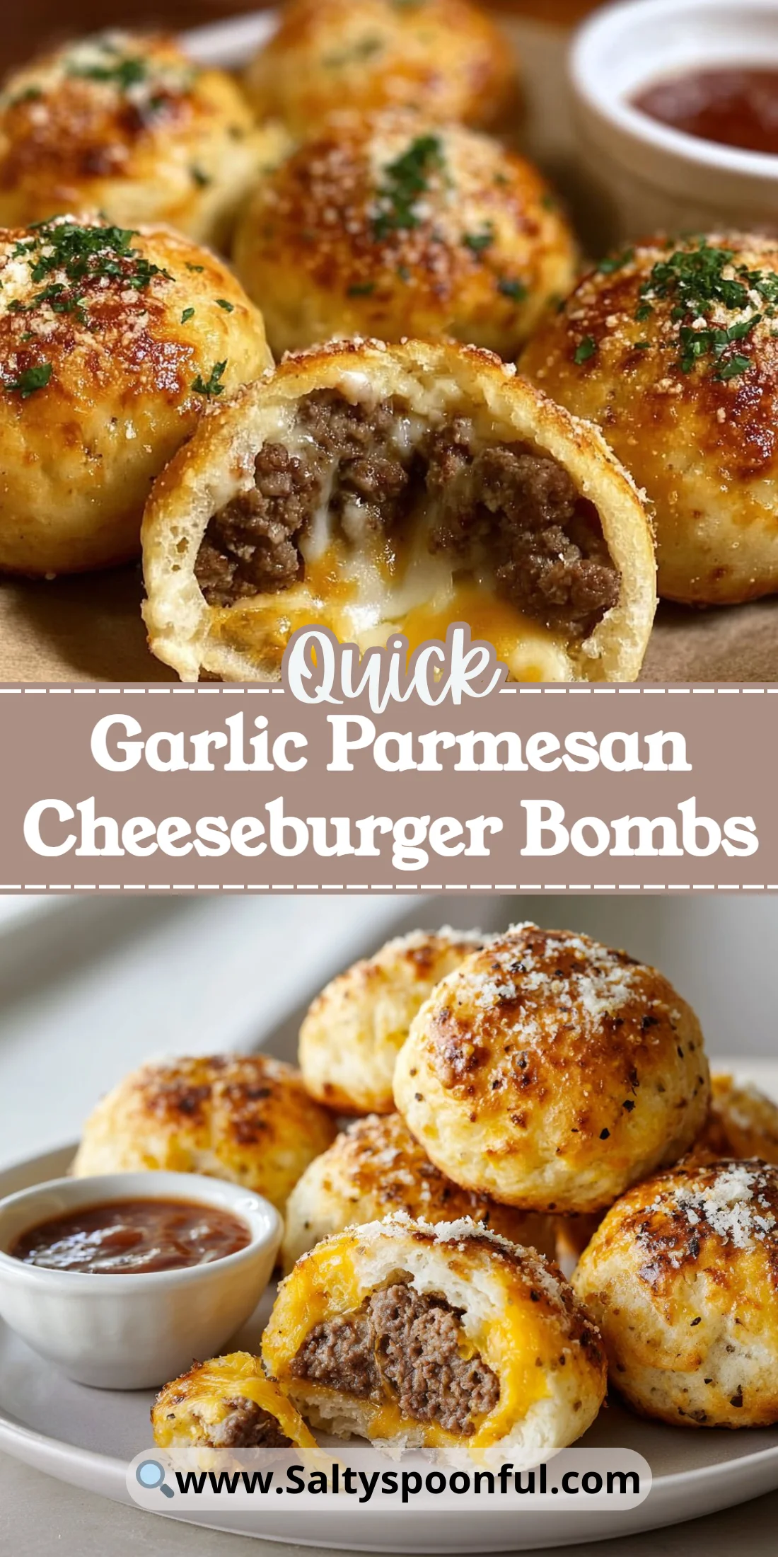 Garlic Parmesan Cheeseburger Bombs