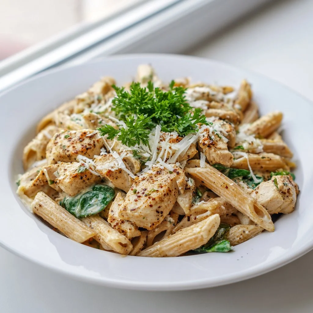 Healthy Garlic Parmesan Chicken Pasta