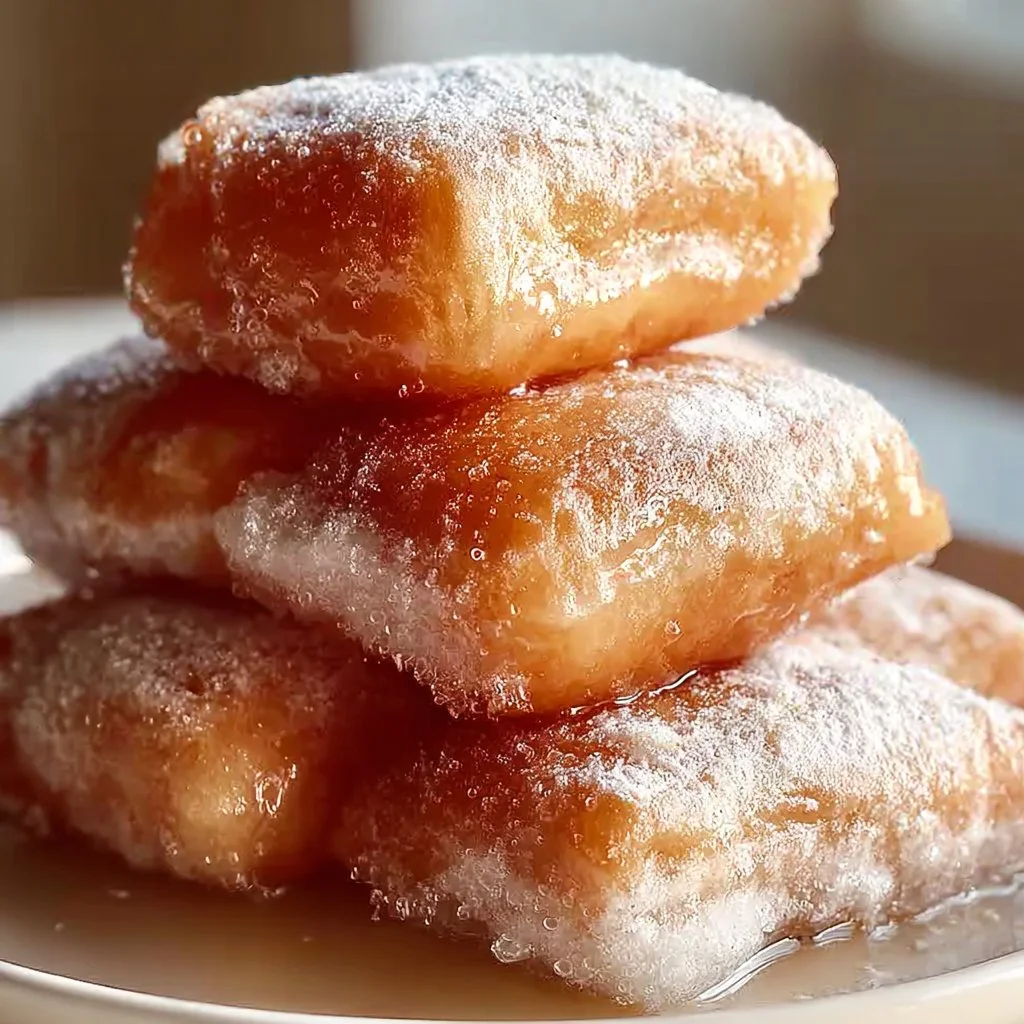 Deliciously light and fluffy buttermilk beignets dusted with powdered sugar