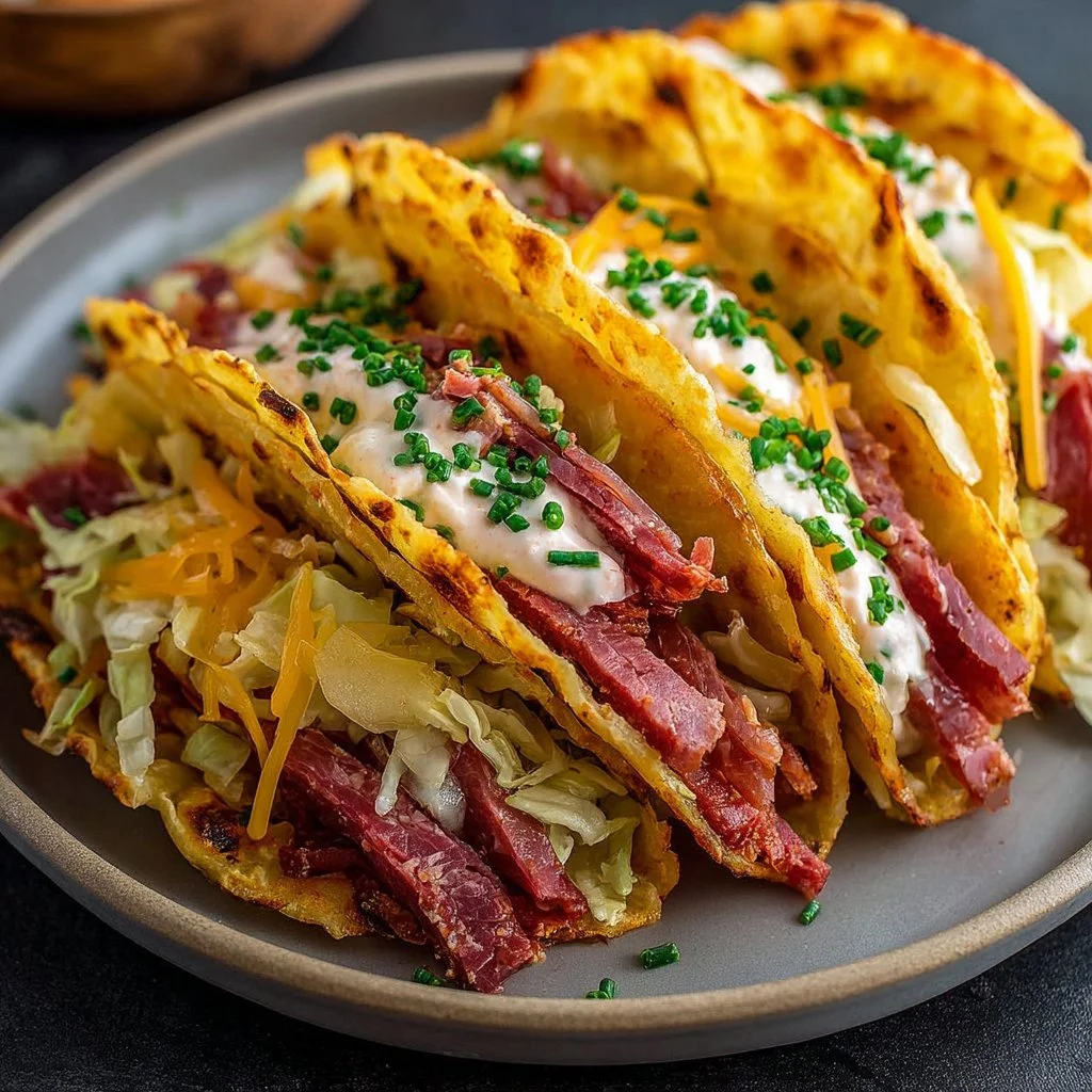 Delicious Irish Tacos featuring traditional ingredients and vibrant flavors.
