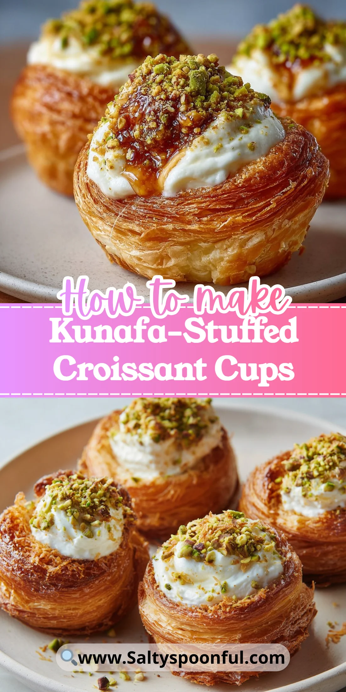 Kunafa-Stuffed Croissant Cups
