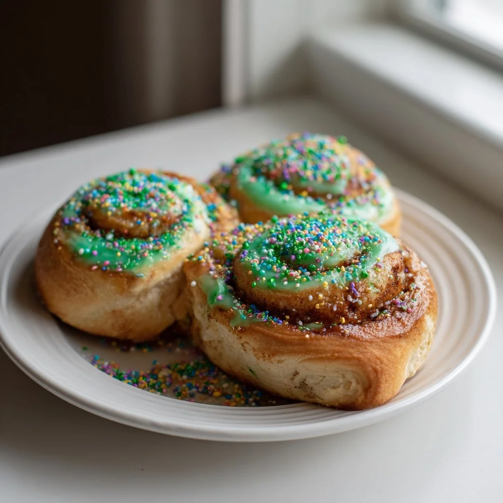 Lucky Green St. Patrick's Day Cinnamon Rolls