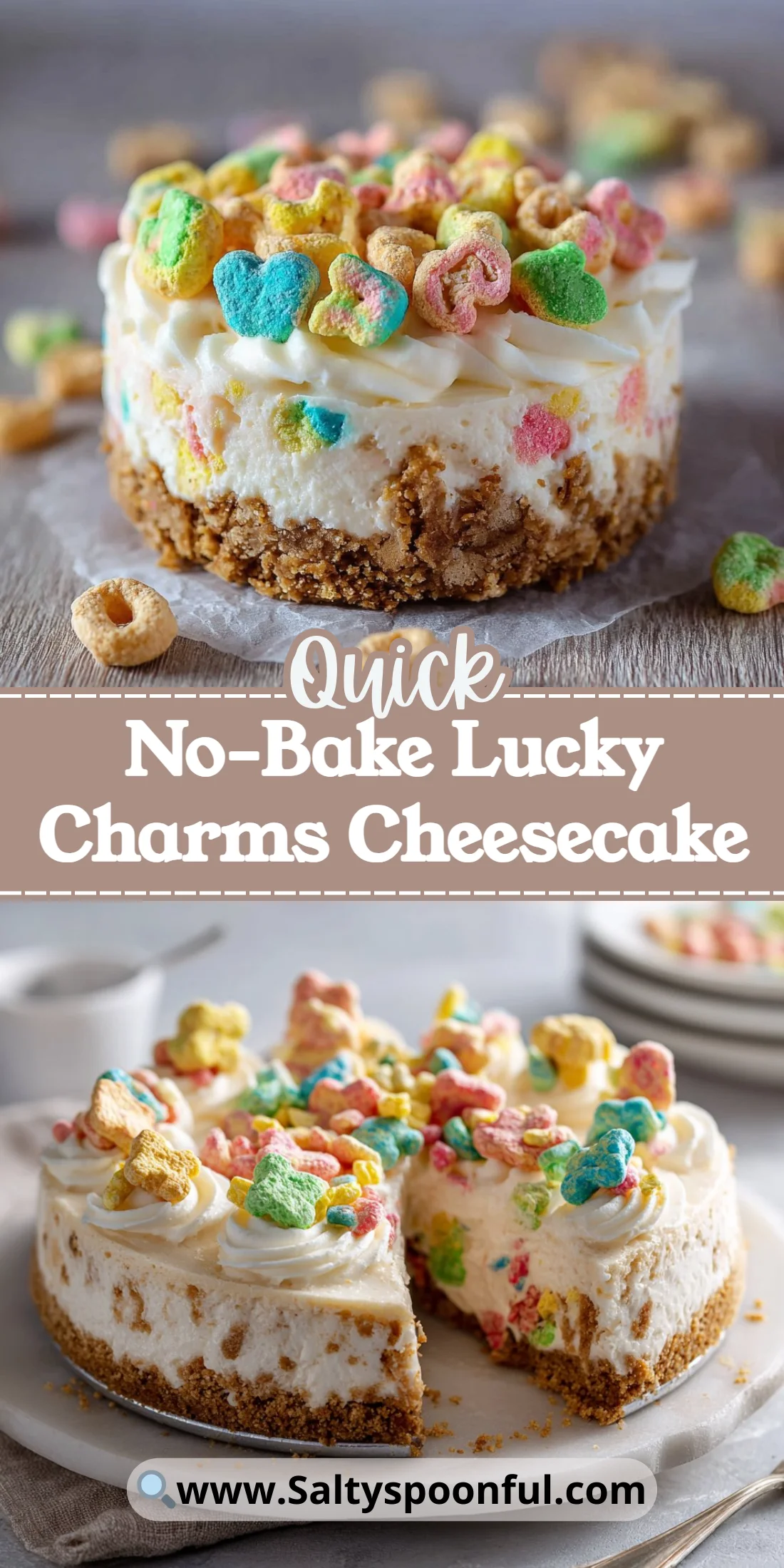 No-Bake Lucky Charms Cheesecake