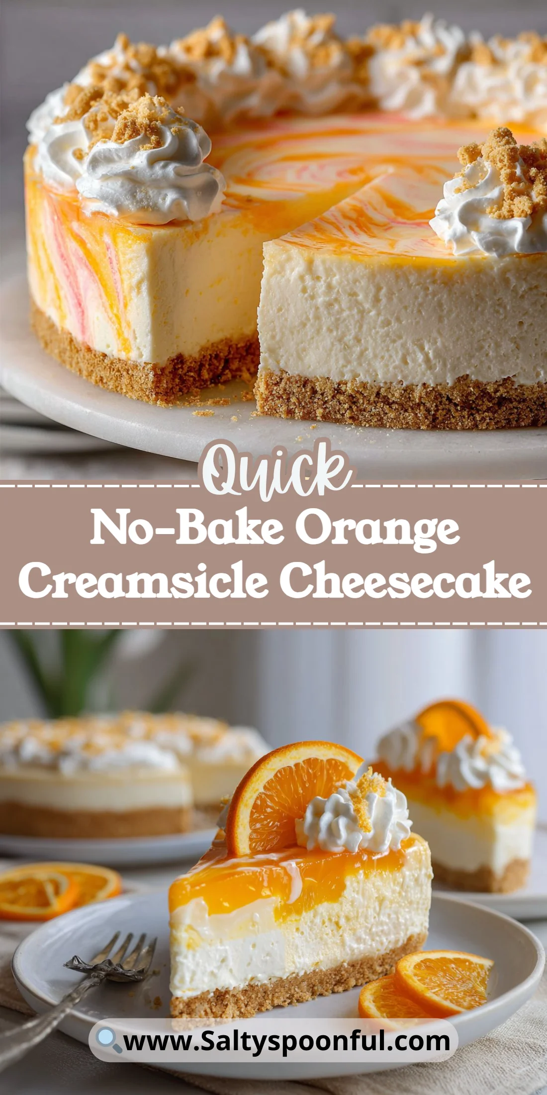 No-Bake Orange Creamsicle Cheesecake