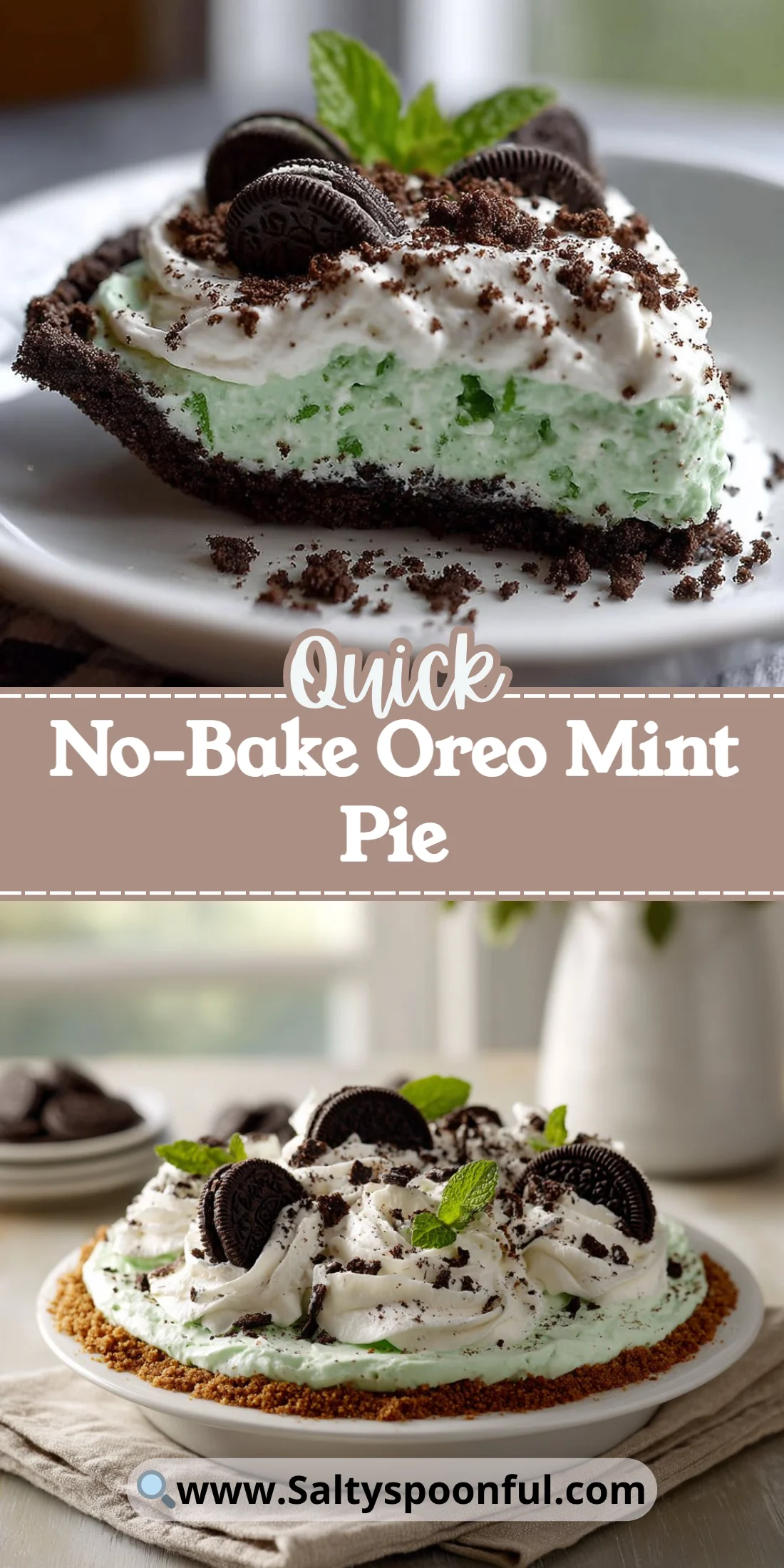 No-Bake Oreo Mint Pie