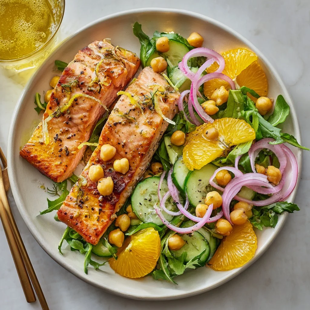 Salmon, Chickpea, and Orange Salad