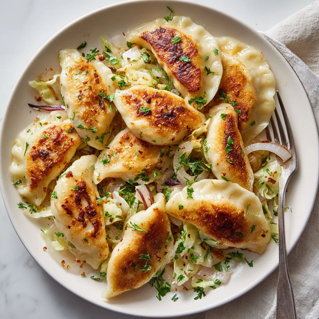Sheet Pan Pierogies with Cabbage