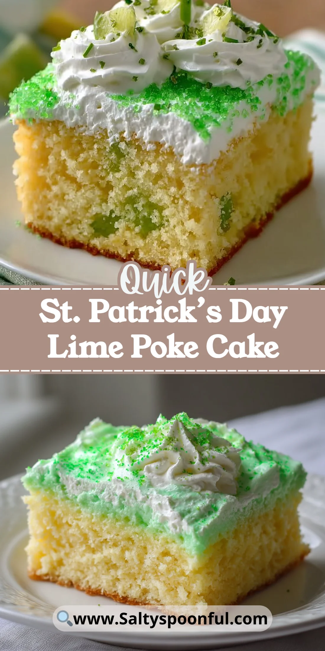 St. Patrick’s Day Lime Poke Cake