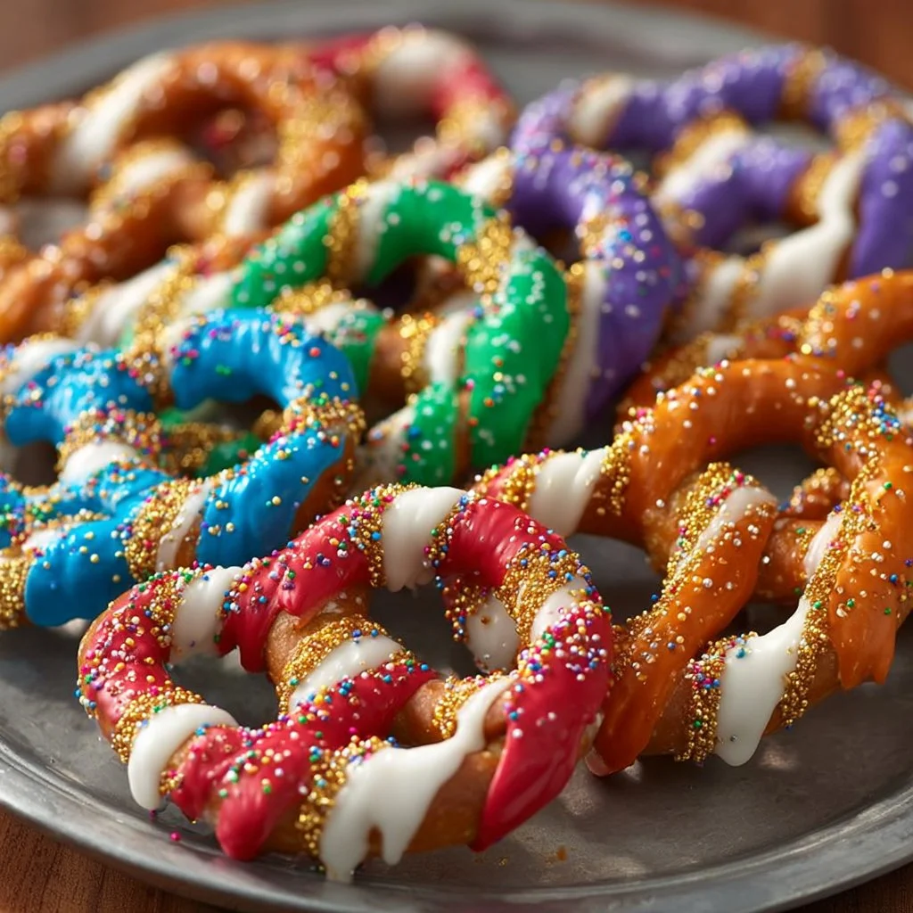 Delicious St. Patrick's Day pretzels decorated with green toppings