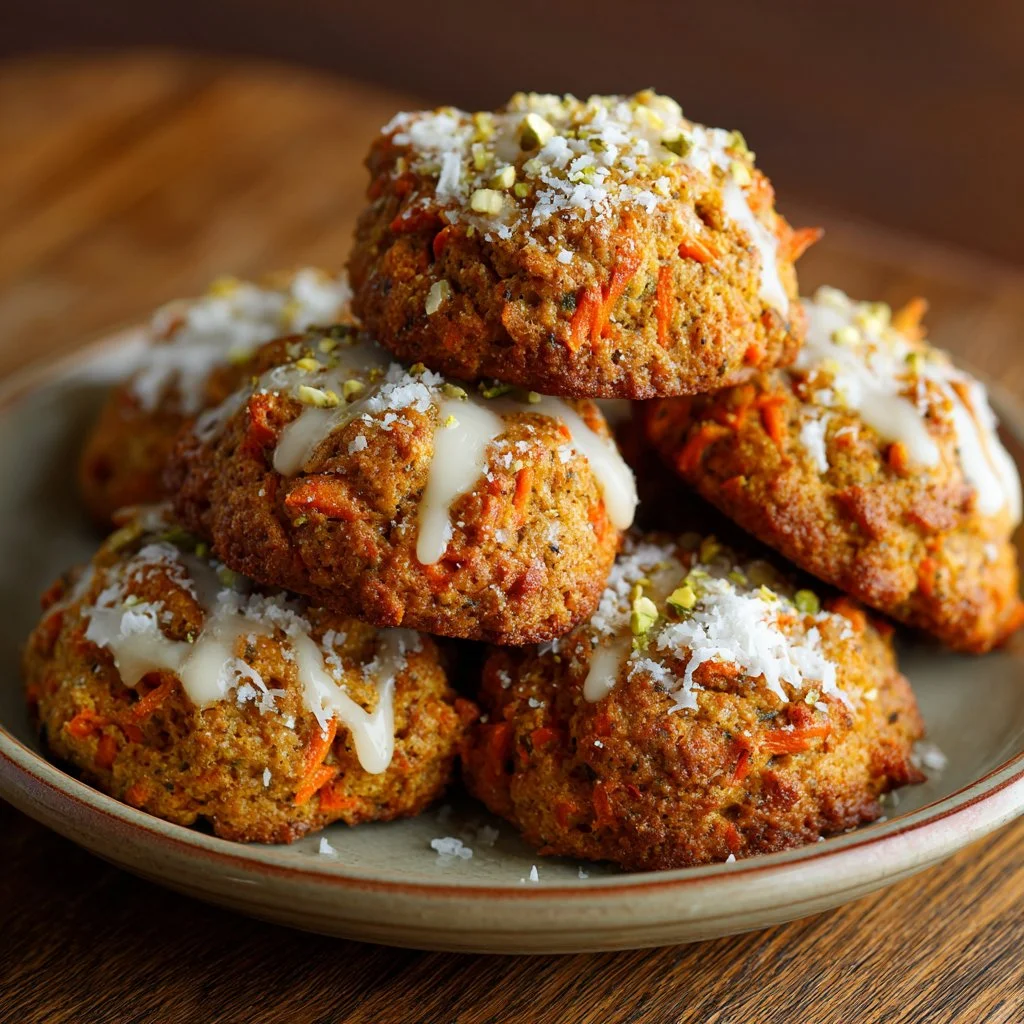 Flavorful carrot cake cookies with cream cheese frosting and spice