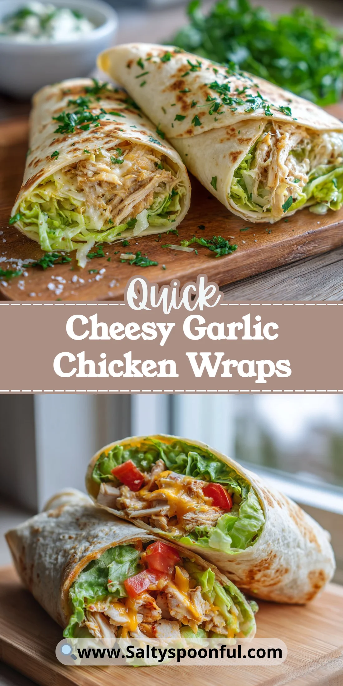 Cheesy Garlic Chicken Wraps