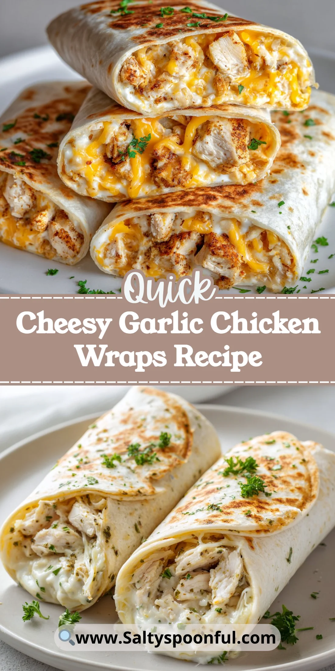 Cheesy Garlic Chicken Wraps Recipe