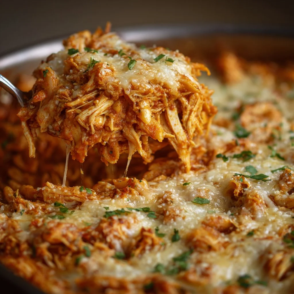 Delicious Chicken Parmesan Casserole baked to perfection