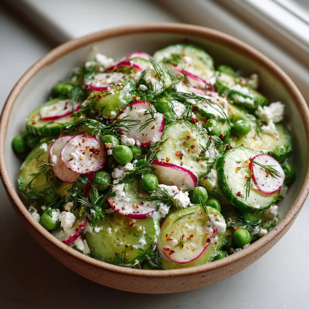 Creamy Cucumber Pea Salad