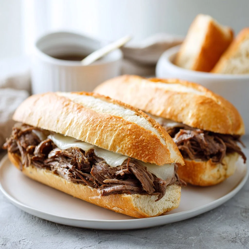 Crockpot French Dip Sandwiches