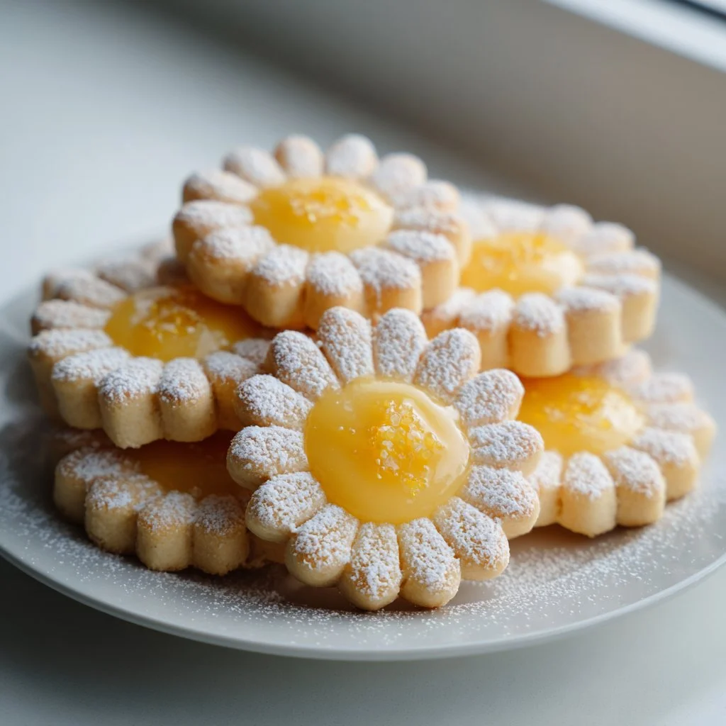 Daisy Cookies filled with Lemon Curd