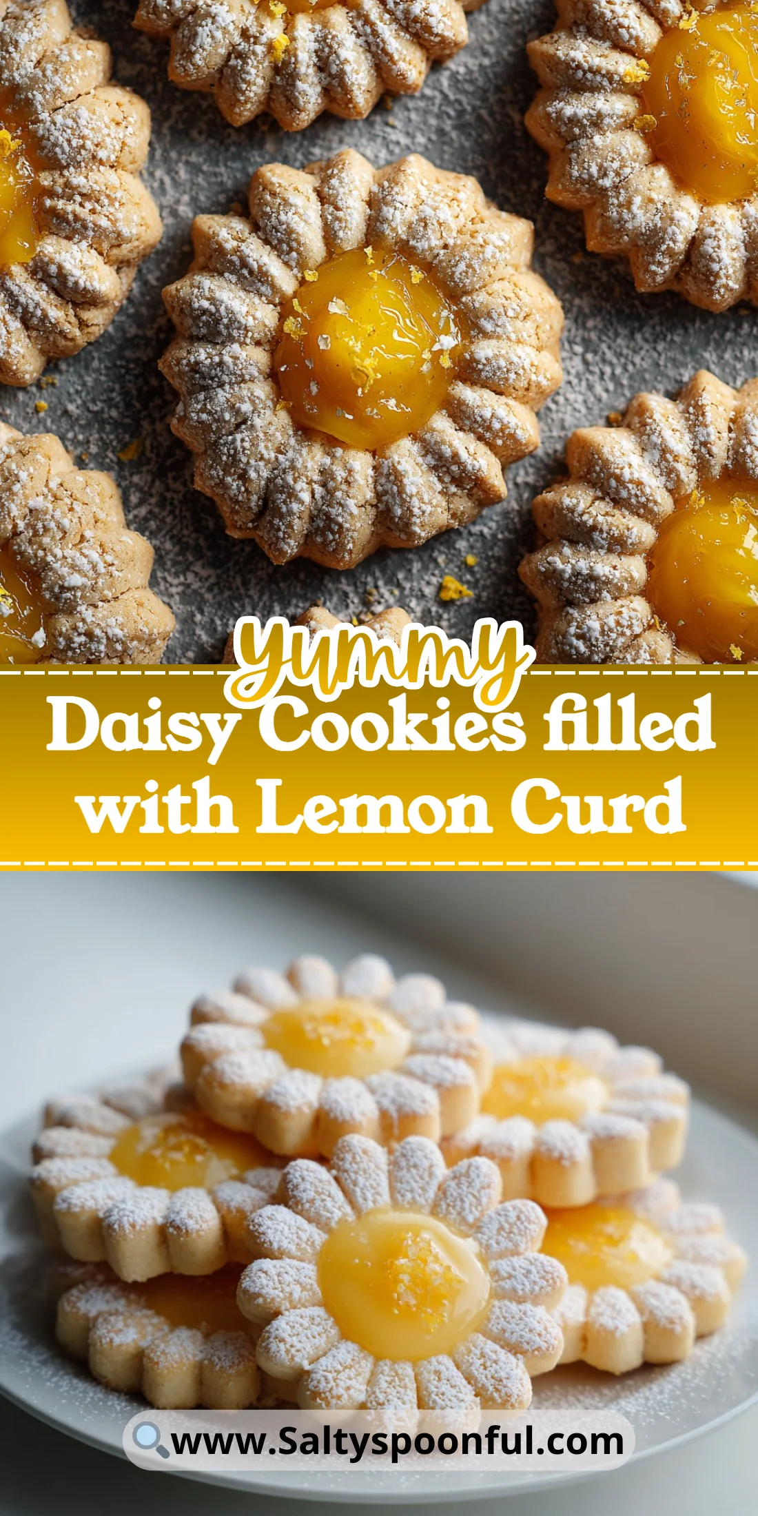 Daisy Cookies filled with Lemon Curd