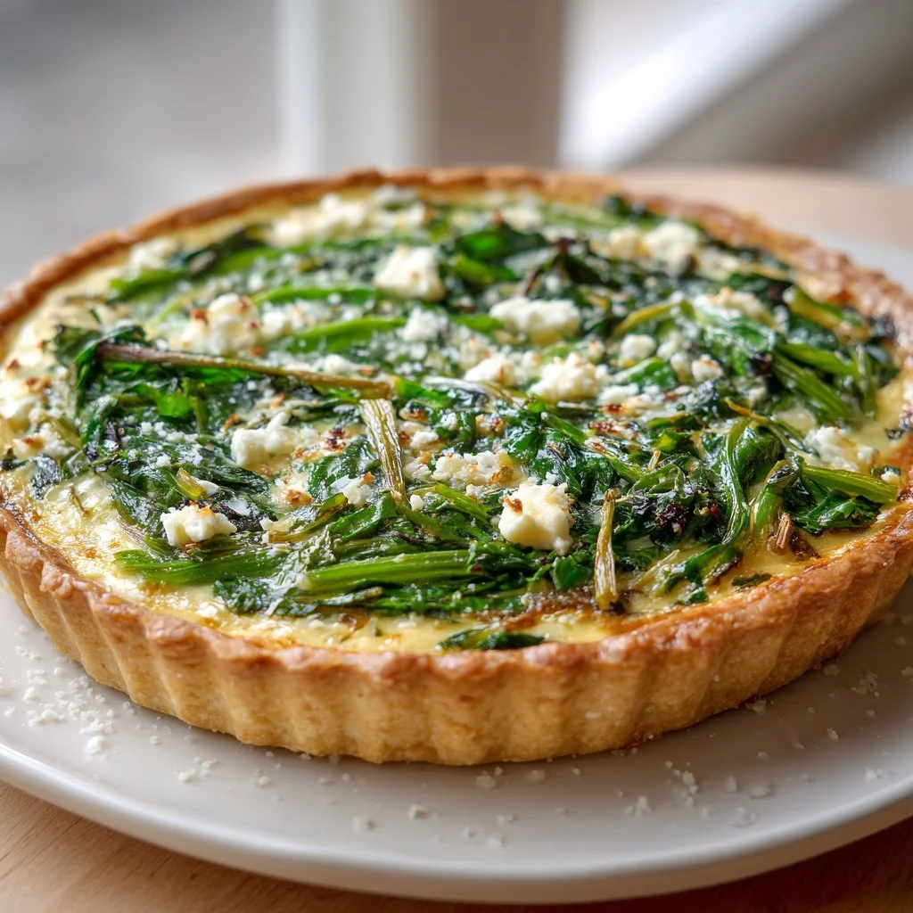 Dandelion Greens and Feta Tart
