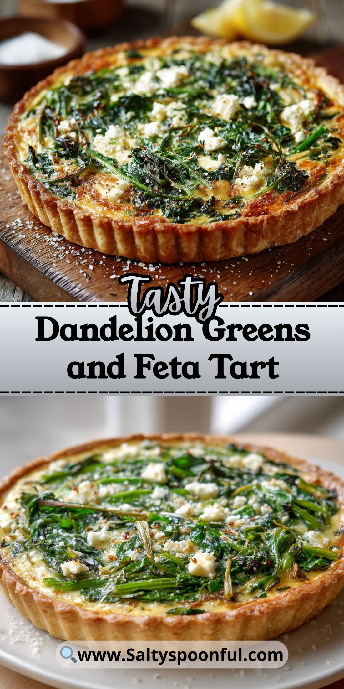 Dandelion Greens and Feta Tart