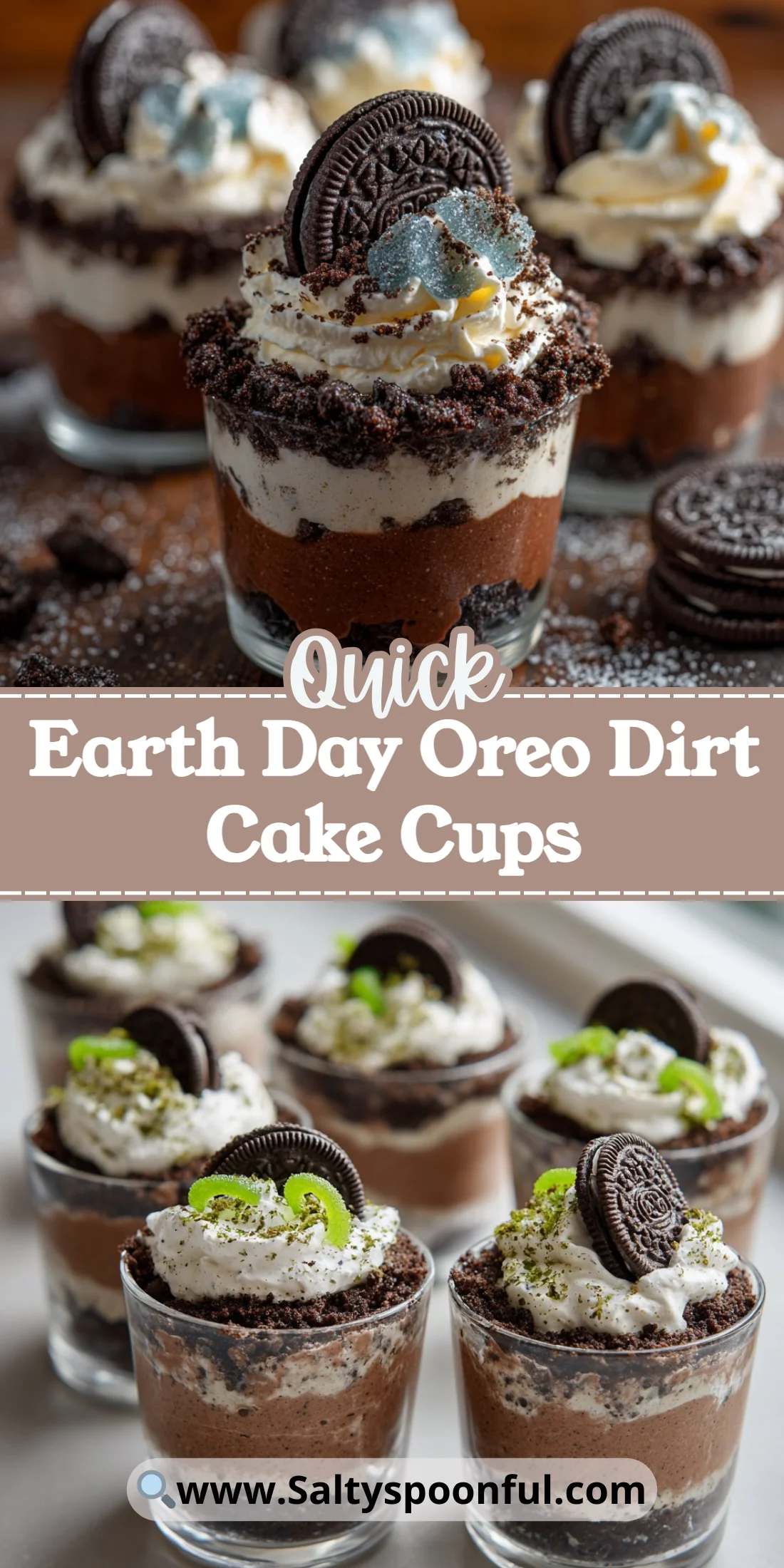 Earth Day Oreo Dirt Cake Cups