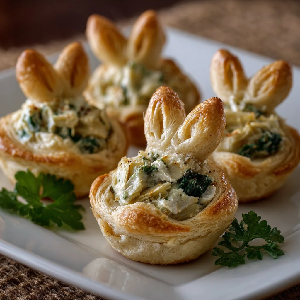 Easter Bunny Crescent Bites shaped like cute bunnies for a festive treat.
