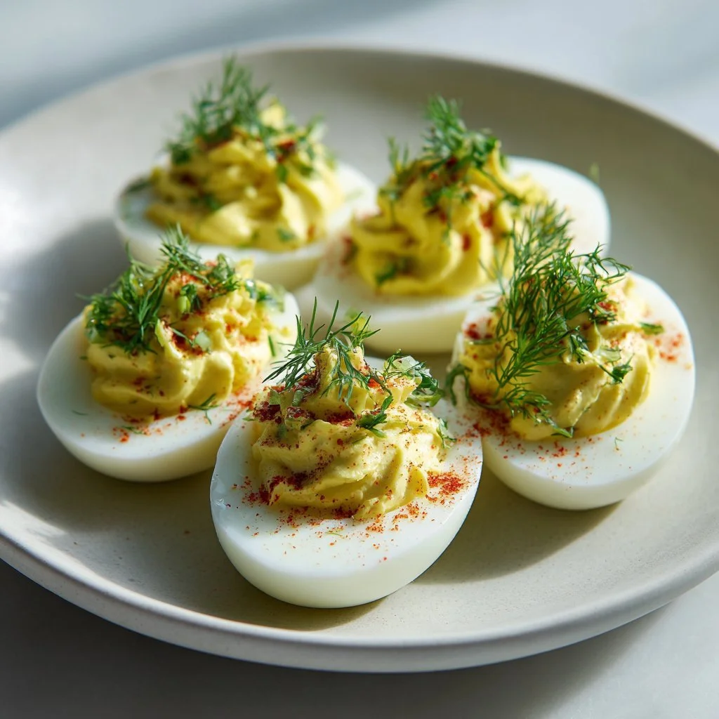 Herb-Infused Deviled Eggs with Dill Relish Delight