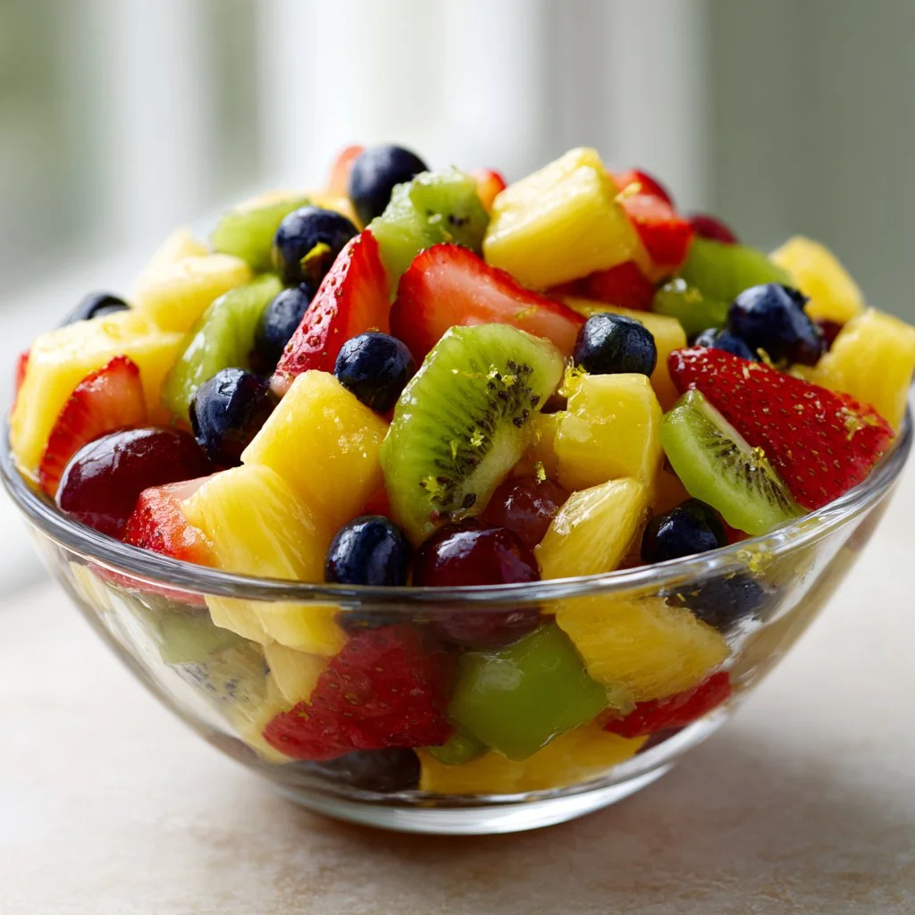 Honey Lime Rainbow Fruit Salad