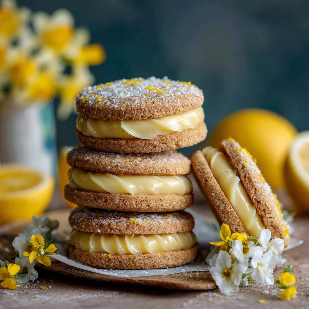 Lemon Sandwich Cookies With Lemon Curd (Vegan, Gluten Free)