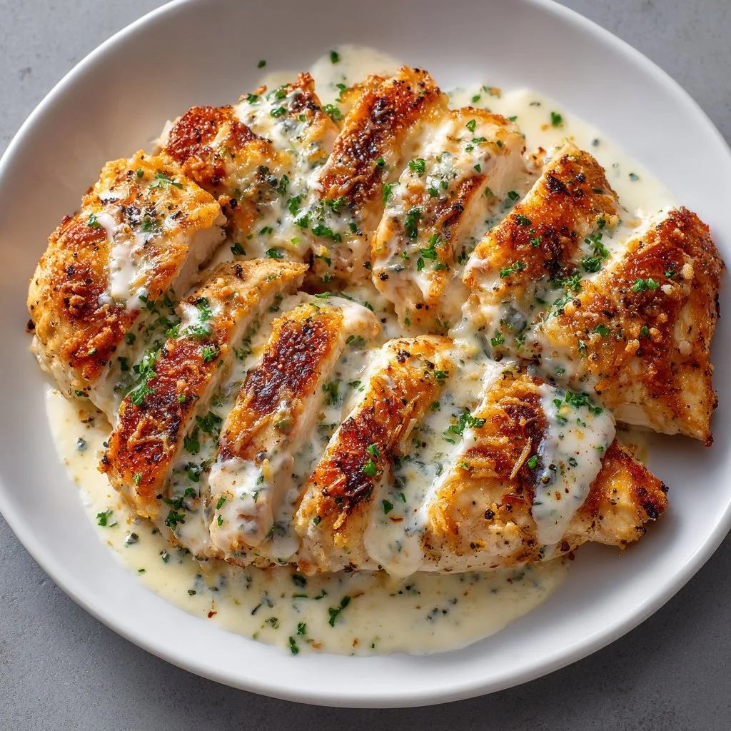 Melt in your mouth chicken breast served with sides