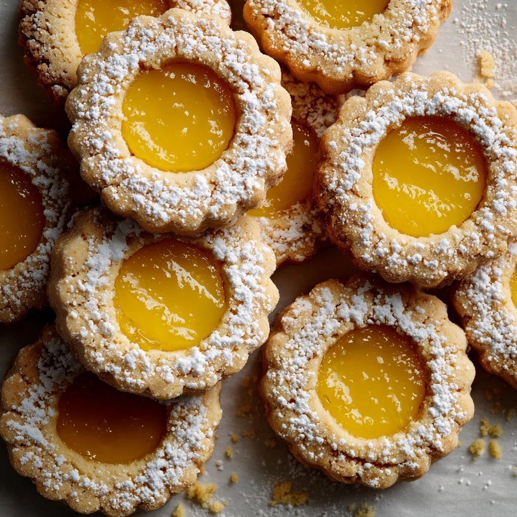 Meyer lemon curd Linzer cookies with a sweet and tangy filling