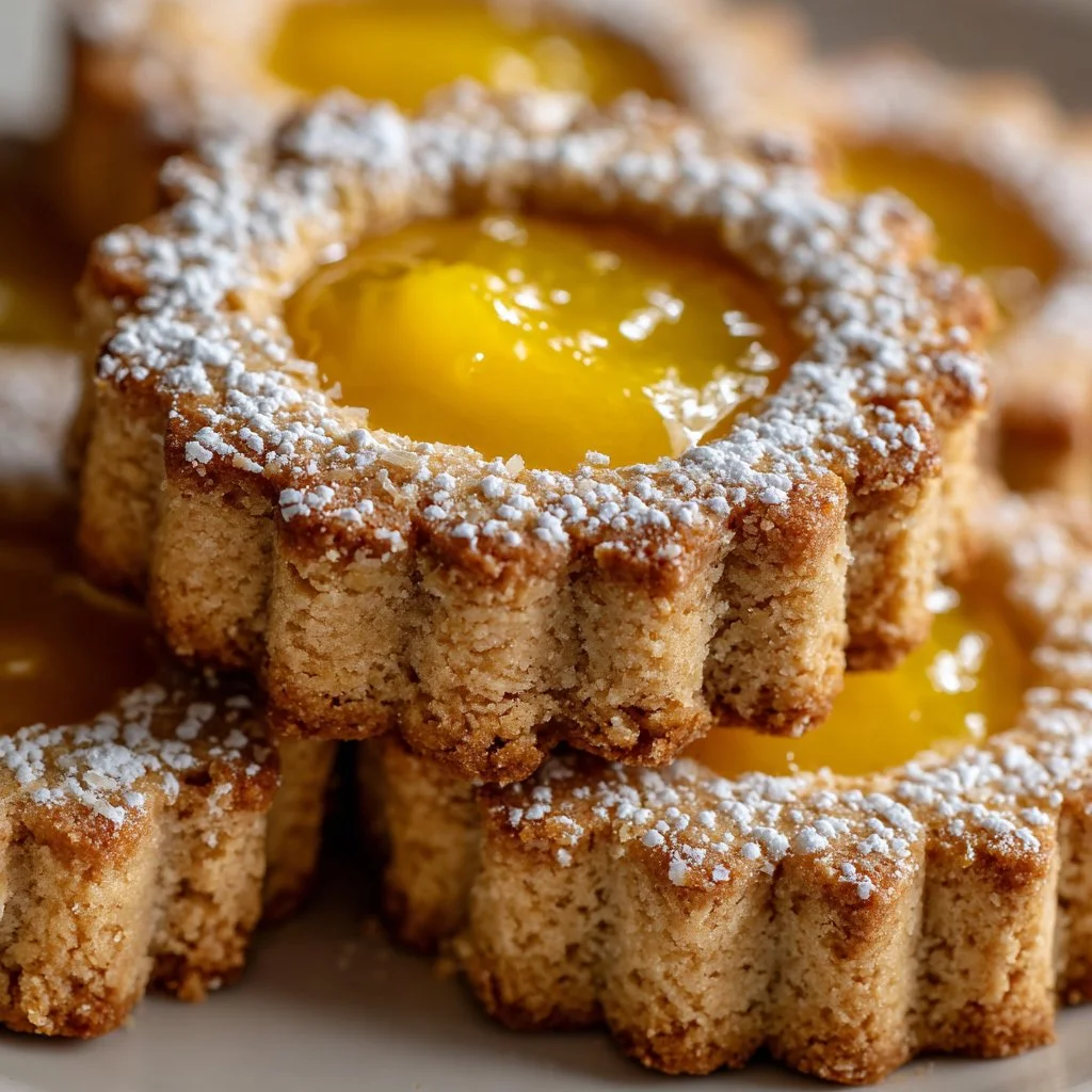 Meyer Lemon Curd Linzer Cookies