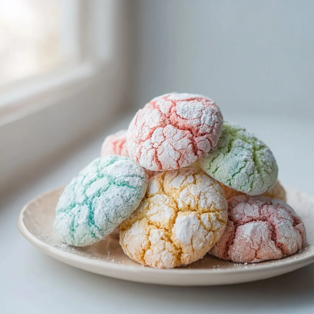 Pastel Crinkle Cookies