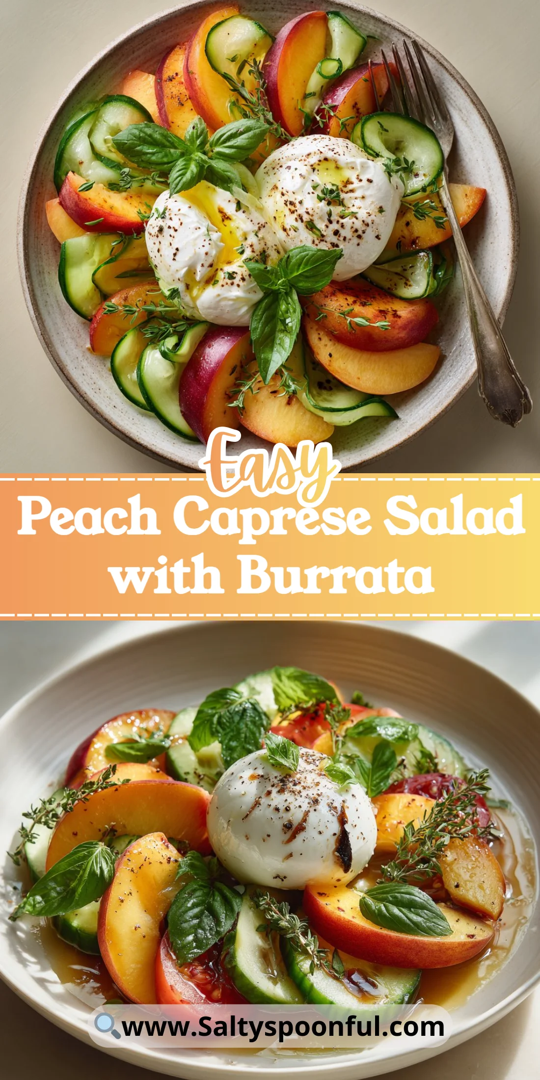 Peach Caprese Salad with Burrata