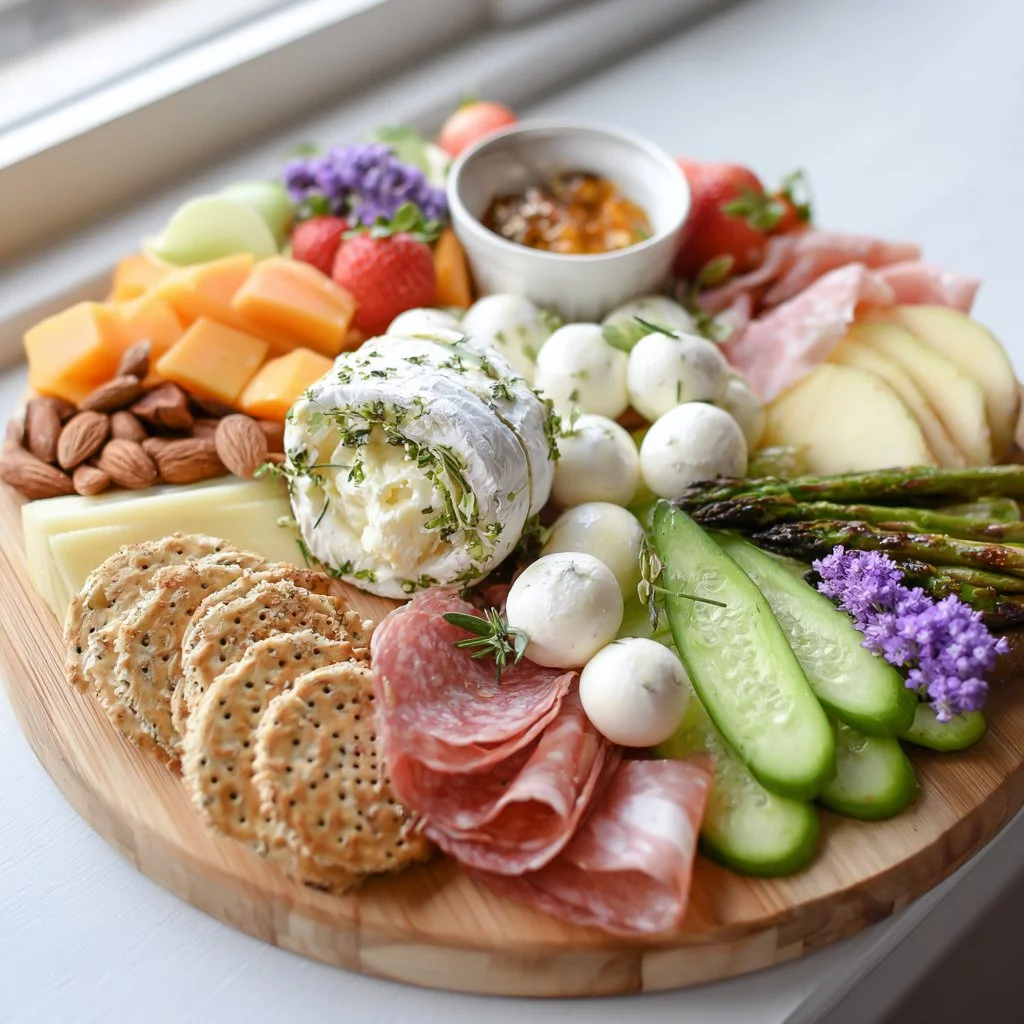 Perfect Pastel Spring Garden Charcuterie Board