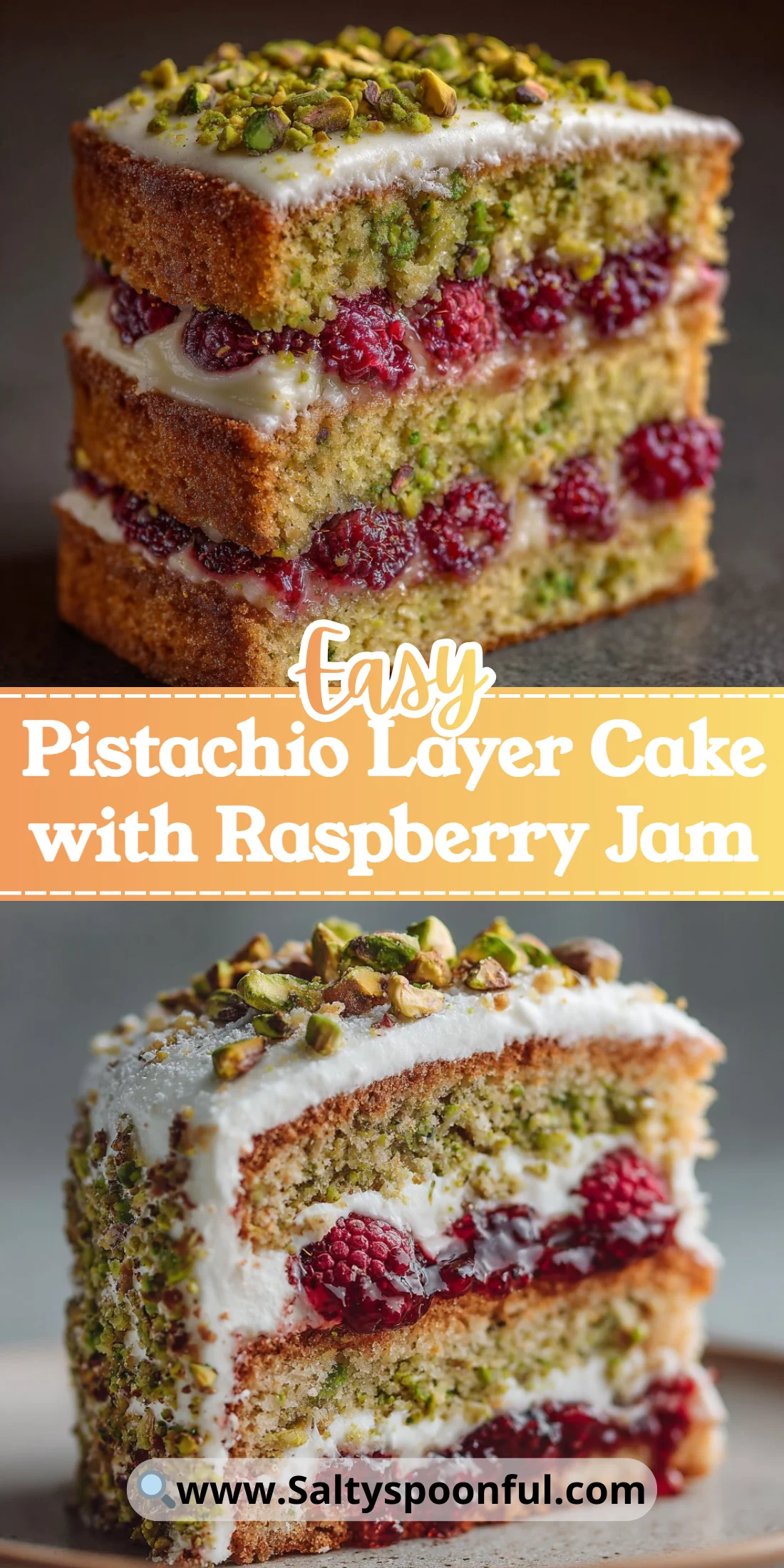 Pistachio Layer Cake with Raspberry Jam