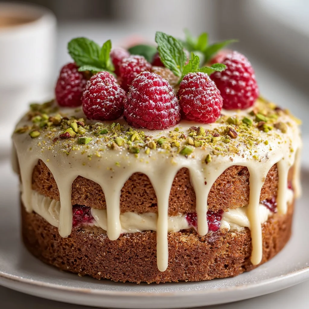 Pistachio Raspberry Cake