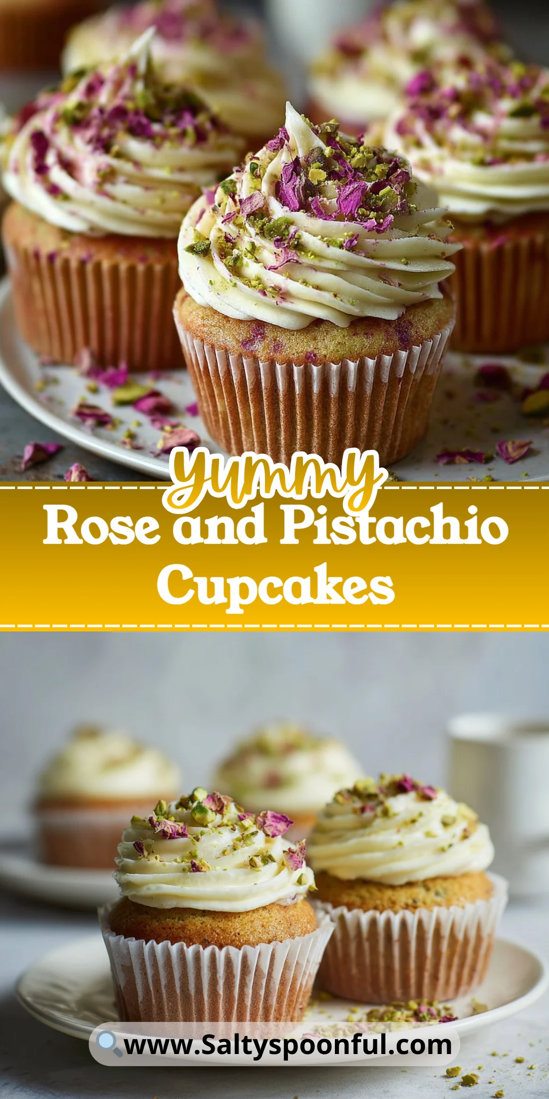 Rose and Pistachio Cupcakes