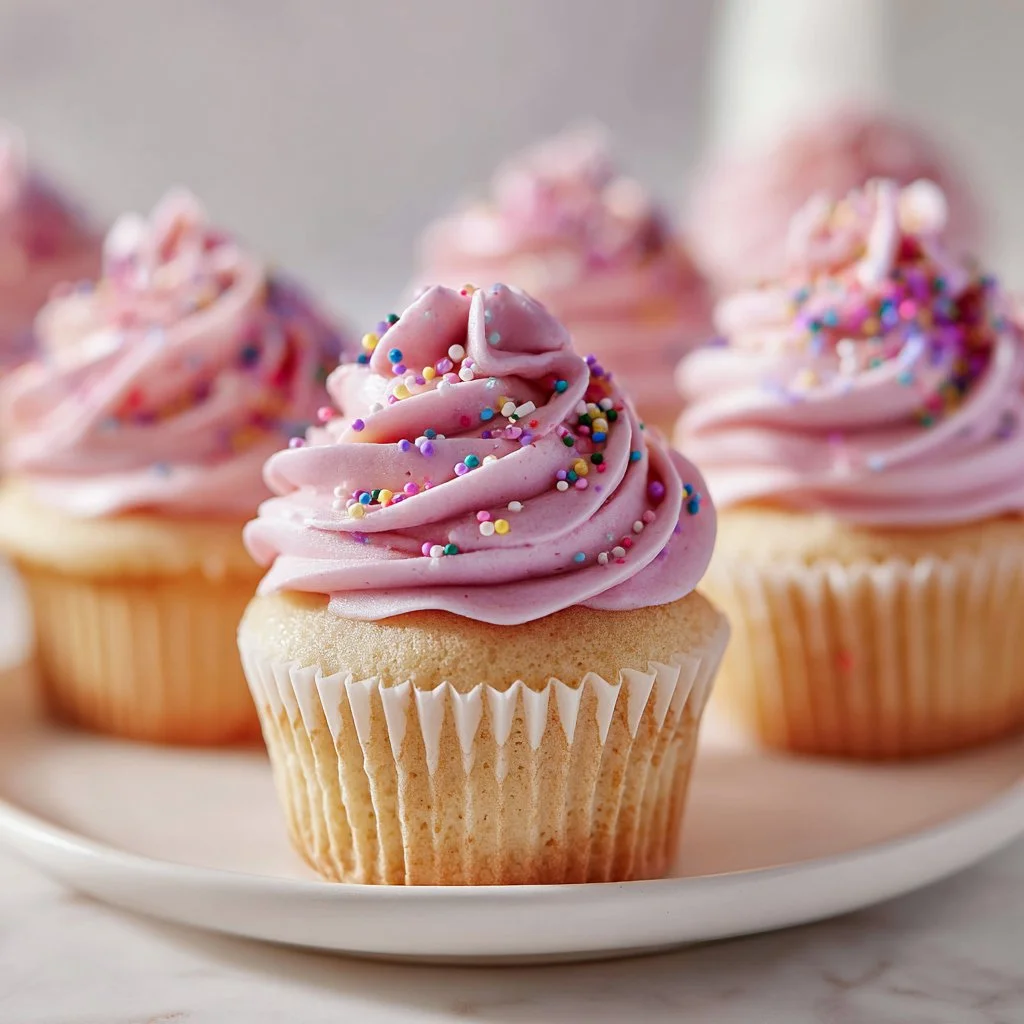 Sprinkled Rose Cupcakes